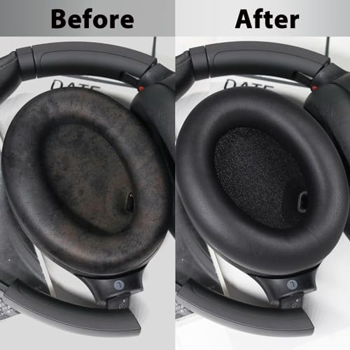 Replacement Earpads Compatible with Sony WH-1000XM4 (WH1000XM4) Headphones, Soft Protein Leather Ear Pads Cushions with Noise Isolating Memory Foam, Without Affecting Sensor (Black) - Image 5