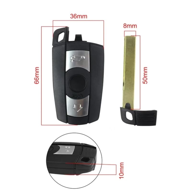 433 MHz Autofernbedienung Smart Key für BMW 1/3/5/7 Serie X5 X6 Z4 CAS3 Systeme KR55WK49127/49123/49186 PCF7953/45 ID46 Autoschlüssel(433MHz)