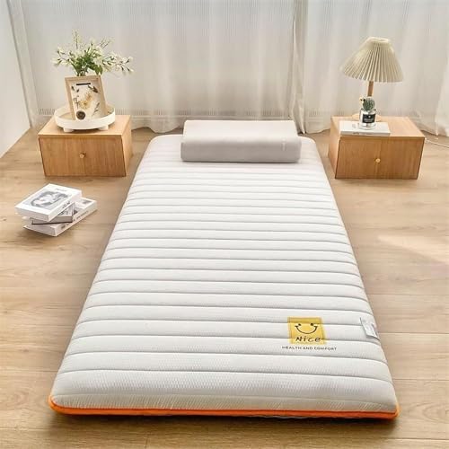 Colchón Grueso Tipo futón Individual o Doble, colchón japonés Plegable para Dormir en el Suelo, sofá Cama o portátil para Invitados en dormitorios.(White,80x190cm/31.5x75inch)
