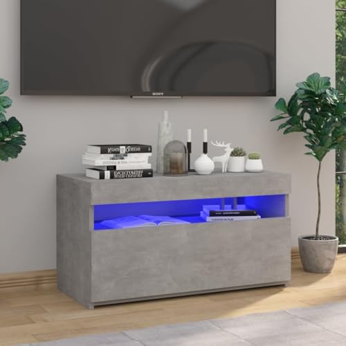 Générique Meuble TV avec lumières LED Gris béton 75x35x40 cm,Meubles,Meubles TV,Gris,15...