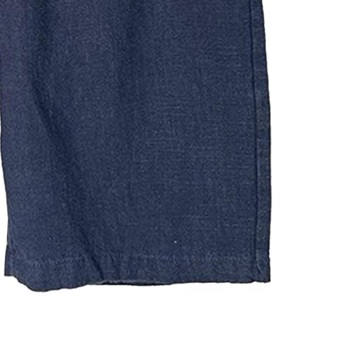 Shorts de lino para hombre con cintura elástica miniatura 4