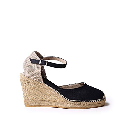 TONI PONS Alpargata para Mujer en Lino - PORTBOU Negro, 39 EU