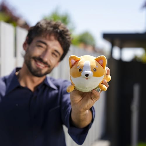 Legami - Super Soft Plush Plüsch, Corgi Thema, Mini Größe, mit personalisierbarer ID Karte, Steht alleine, 14x15x12 cm, Orange