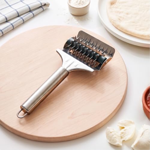 Image of Nestasia Stainless Steel Star-Shaped Pizza Dough Docker (8 Inches) | Rust Resistant Pasta Cutter Roller - Dishwasher Safe Dough Cutter & Mincer | Mulitpurpose Kitchen & Cooking Tool