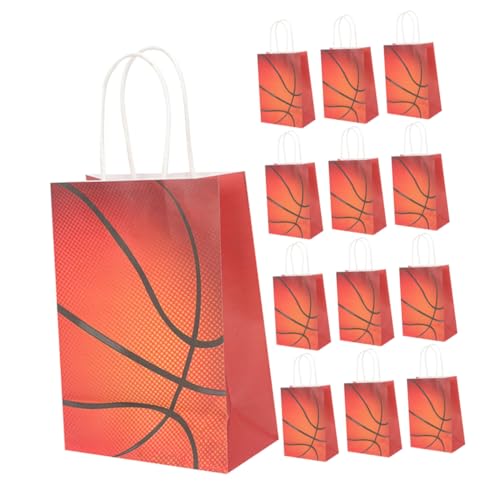 Sacs cadeaux de basket-ball KONTONTY en papier réutilisables pour emballage - Lot de 24 pièces
