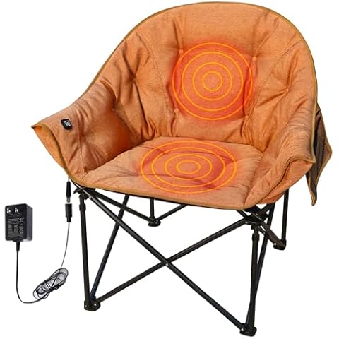 NUOLAN Premium Heated Camping Chair with Charger – Fast Heating, Safety Timer, and Ultra-Comfort Padding No Battery Included(701-T1ZF) Cover
