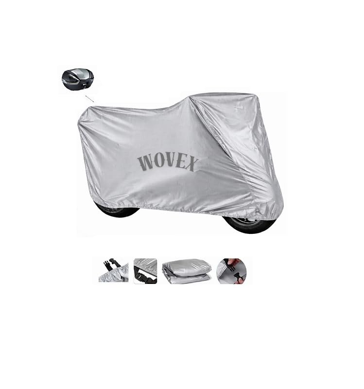Motosiklet Brandası — Rks Azure 50 Topcase Arka Çanta Uyumlu Motor Branda, Renk Gri