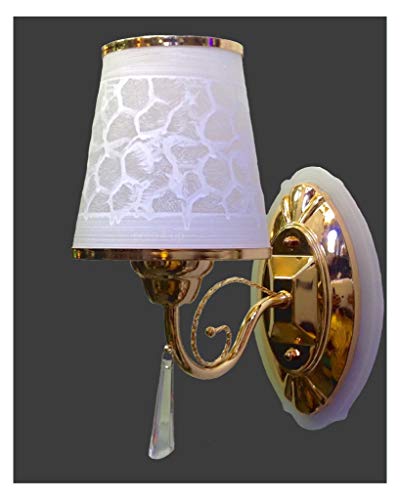 Image of Prop It Up SFL Gold Finished Designer Back vase led wall Light with E-27 Holder, and Free Triple Color led Bulb (E-27) design-1044 /1w