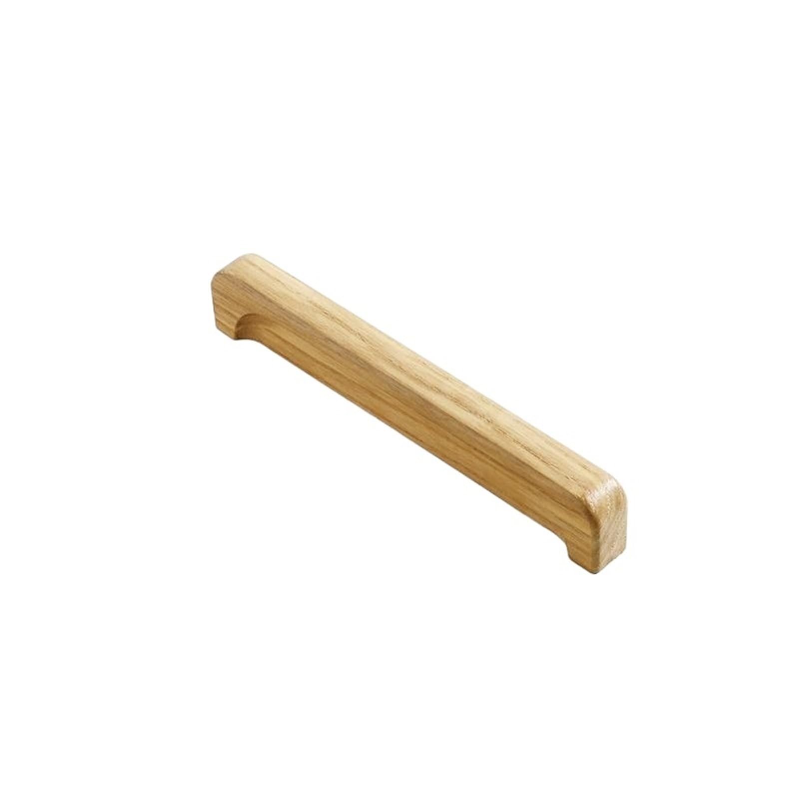 LADFRTYU Wooden Handles 2pcs Walnut Wooden Kitchen Cabinet Knobs and Handles Shoe Handle Gold Cupboard Door Pulls Hardware(CJ-1902-ASH-128MM)