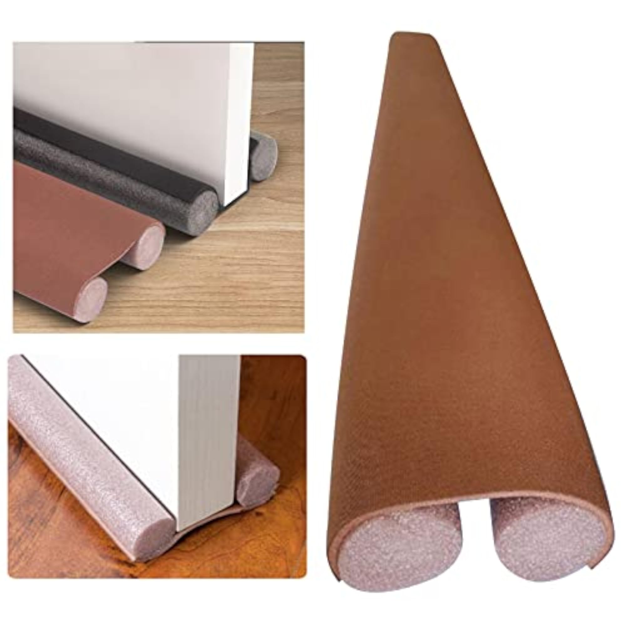 Door Draft Stopper Weather Strip, Brown