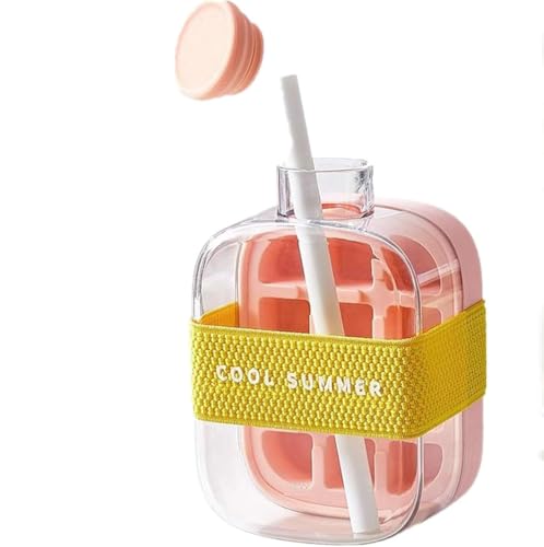 Vaso para hielo y agua 2 en 1 con tapa rosa 500ml miniatura 1