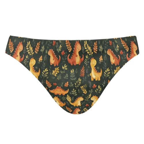 Dinosaur Dino Animal Plant Mens Swimwear Swim Briefs Bikini Swimsuit for Summer Beach L B0403589