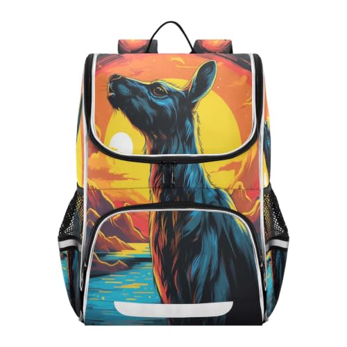 Sac à dos kangourou aquarelle pour l'école le collège et les sorties