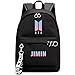 Produktbild Yovvin BTS Rucksack, Kpop Bangtan Jungen Jungkook Jimin V Suga Jin J-Hope Rap Monster Leinwand Rucksäcke Daypack Backpack Schultasche für The Army(Style 03)