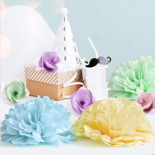 Kesote Geschenkpapier 60 Seidenpapier Verpackungsmaterial 50 x 35 cm Origami Papier 6 Farbe Metallic Transparentpapier Bastelpapier Transparent Packpapier Basteln Hochzeit Geschenk Deko Weihnachten