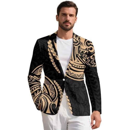 Polynesian Mens Casual Sport Coat Blazer Lightweight One Button Suit Jackets