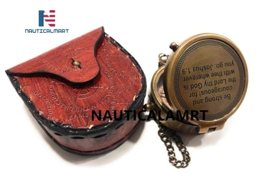 Brújula de bolsillo de latón grabada miniatura 4