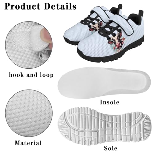 Cow Print Running Shoes for Boys Girls Tennis Sneakers Non Slip Athletic Walking Strap Shoes4