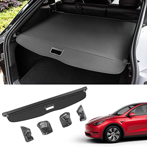 Xipoo Fit Tesla Model Y Cargo Cover Rear Trunk Cover Retractable Security Black Shield Shade Cover for 2022 2021 2020 Tesla Model Y Accessories