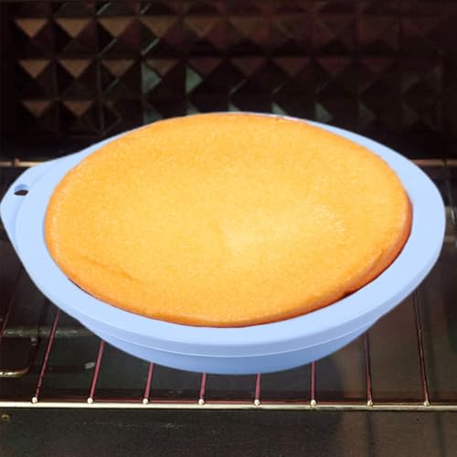 ZEACCT Lot de 6 moules à gâteau ronds en silicone, antiadhésif, 10,2 cm, pour mariage, anniversaire, pâtisserie de Noël (bleu) – vue 4
