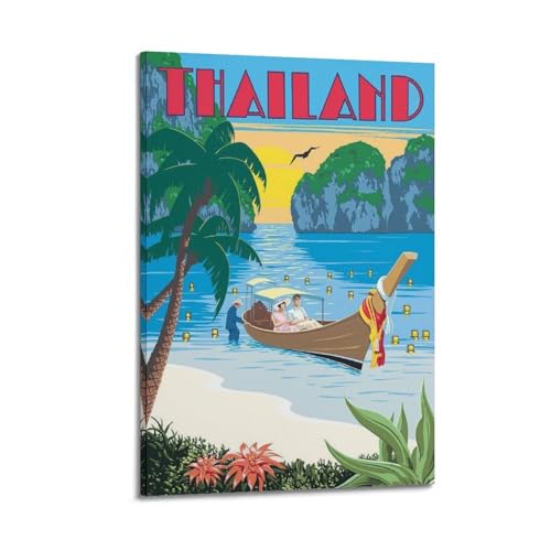 Poster de voyage en Thaïlande toile 40x60 cm décor plage cadre