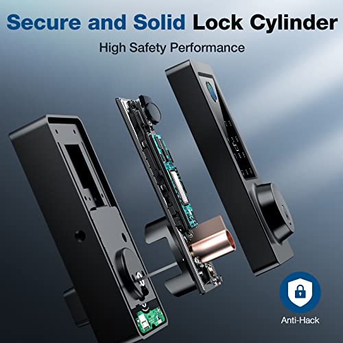 Smart Door Lock - Fingerprint Keyless Entry Door Lock With Bluetooth App, Electronic Keypad, Spare Keys, Ic Card, Codes, Ip65 Waterproof Security Smart Deadbolt Easy Install For Home Apartment Office #TOP6