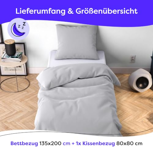 Wolkenfeld Mikrofaser Bettwäsche 135x200 cm – Kuschelig Weich, Bügelfrei & Doppelt Gebürstet – Oeko-TEX Bettwäsche-Sets… – Ansicht 4