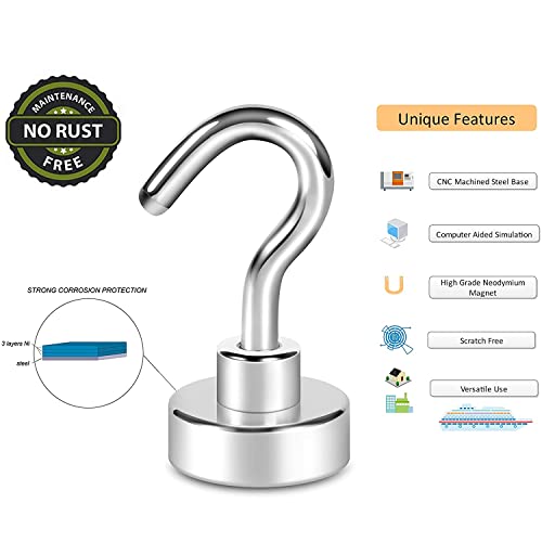 Image of AJB Heavy Duty Magnetic Hooks for Multi-Purpose Hanging(Cruise, Grill, Towel, Keys, Masks, Indoor Hanging, Home, Kitchen, Workplace, Office, School and Garage etc.)