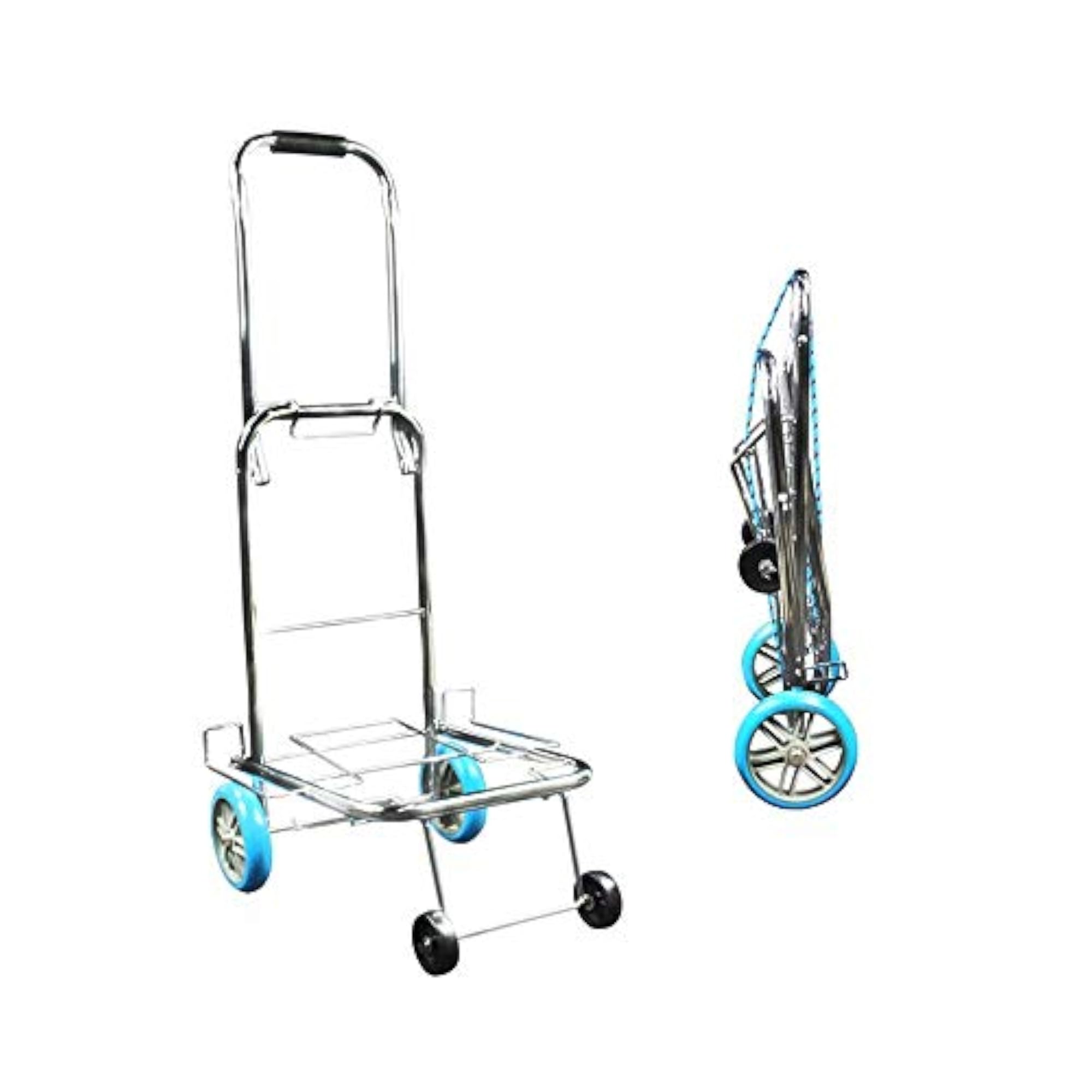 Folding Platform Luggage Cart, 6-Wheel Steel Hand Truck