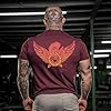 GYMTIER Spartan Forged - Wings - Men's Gym T-Shirt Bodybuilding Training Workout Lifting Top Clothing, Maroon, 4XL #1