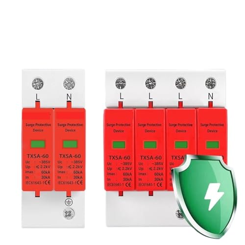 AC SPD Din Rail 20KA 40KA 30KA 60KA 2P 4P 385V House Lightning Surge Protector Protect Protective Low-voltage Arrester Device(30