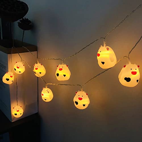 Guirlande lumineuse vache 10 LED idée cadeau originale pour fête et Noël