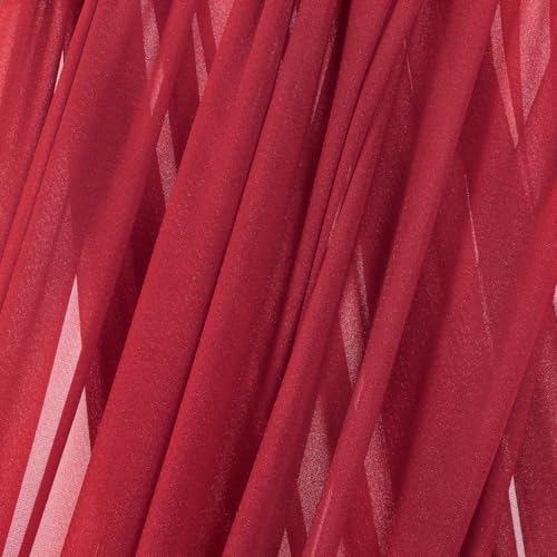 Image of MLMC Red Wedding Arch Draping Fabric 1 Panel 29 inch x 20 FT Extra Long Gauze Drapes Sheer Backdrop Curtains 6.6 Yards Airy Outdoor Drapery Panels for Wedding Baby Shower Birthday Decor