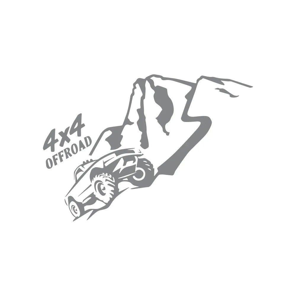 Décalcomanie montagne pour voiture 4x4 sticker en vinyle gris brillant auto