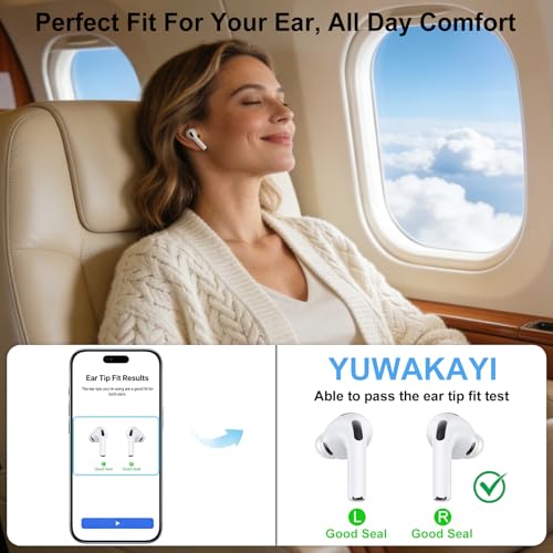 Image of Replacement Ear Tips Compatible with AirPods Pro 3 (2025), Superior Comfort, Enhanced Noise Cancellation, Secure Fit, Better Sound, Highly Durable (S /M /L, Clear)