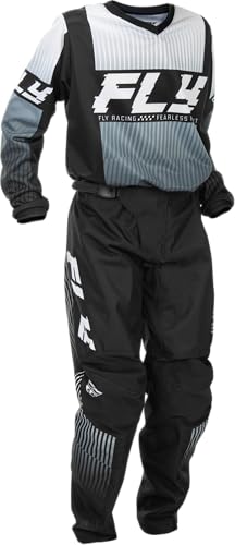 Fly Racing Youth F-16 Moto Gear Set - Pant and Jersey Combo (Black/White Youth Large Jersey/26 Waist Pant)