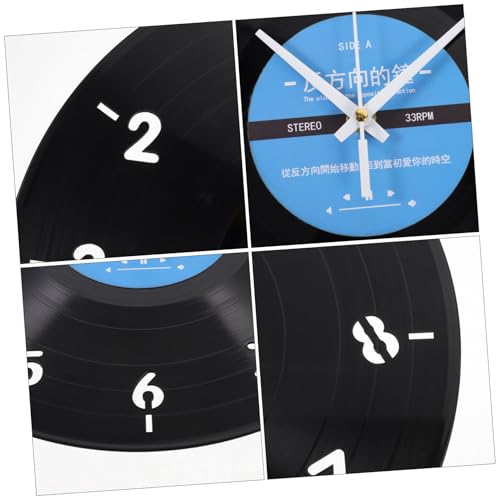 Horloge murale design moderne rétro noire sans pile