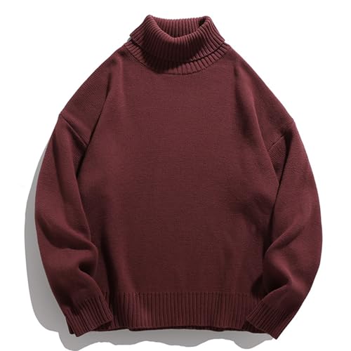 Pull chaud homme col roulé vintage en maille douce à manches longues