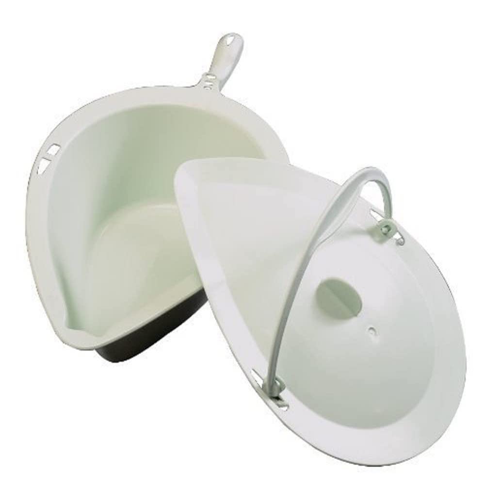 ETAC Clean Wheeled Shower Commode Chair, Commode Pan and Lid, Green, Bathroom Chair for Mobility and Convenience, Hygienic Bathroom Aid for Elderly, Handicapped, and Disabled Users