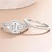 Newshe Jewellery Wedding Rings for Her AAAAA Cz Women's Bridal Sets 925 Sterling Silver Emerald Cut Engagement Ring Size 9
