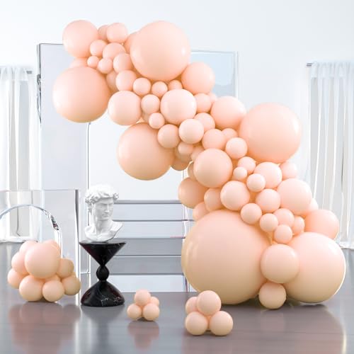 Image of PartyWoo Pastel Orange Balloons 100 pcs Different Sizes of 36 18 12 10 5 Inch Baby Pale Light Pink Peach Latex Balloon Arch Kit Garland for Wedding Baby Shower Birthday Party Decorations Orange-Q02