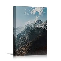 Canvas Wall Art Rocky Views Cool Dramatic Mountain Nature Photography Romantics - 12x18 inches
