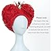 Probeauty Red Curly Wigs with Crown, Synthetic Hair Anime Queen Wig, Red Hearts Halloween Cosplay Wig + Wig Cap