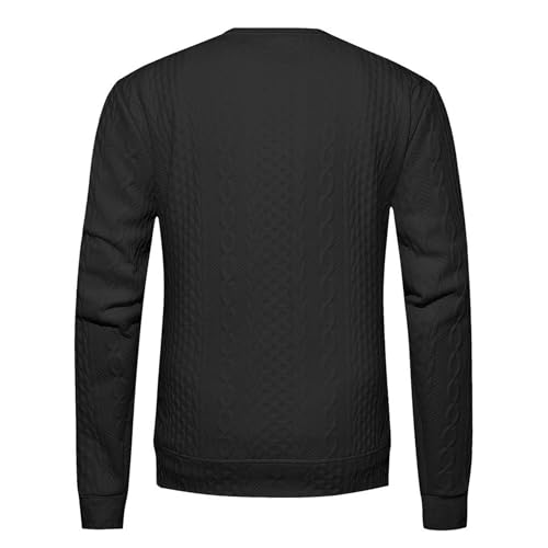 Men's Casual Base Knit Sweater Trendy Cable Knitwear Sweaters Crewneck Casual Sweater Structured Pullover3
