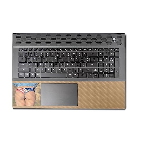 Image of MightySkins Carbon Fiber Skin Compatible with Alienware M18 R1 (2023) Full Wrap Kit - Sandy Cheeks | Protective, Durable Textured Carbon Fiber Finish | Easy to Apply & Change Styles | Made in The USA