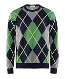 Burlington Argyle Sweater Herren Pullover aus Baumwolle fir Green (7656), M