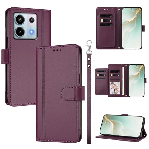 �X�}�z�P�[�X �Ή��@�� for Xiaomi Poco X6 5G,�Ή��@�� for Redmi Note 13 Pro 5G �X�}�z�P�[�X�y�E�H���b�g�f�U�C�� �f���A���J�[�h�X���b�g �L���b�V�� �t���b�v���X�^���h �����h�~�zViolet