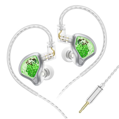 Soratune BI01 in Ear Monitors Earphones HiFi IEM Wire Earbuds with Mic, Dual Magnet Single Dynamic Driver Monitor Gaming Headsets with 2Pin Detachable Cable for Singer Musicians Drummers (BI01 3.5mm)