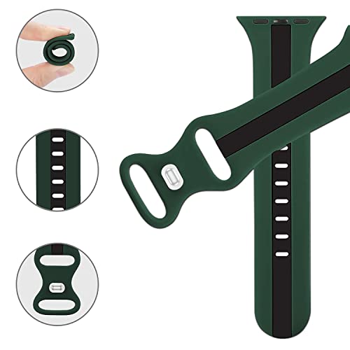 Image of GRIPP Tutone Soft Silicone Watch Strap for 44mm /45mm /46mm /49mm, Watch Series 11 /10 /9 /8 /7 /6 /5 /4, SE 3 /2 /1, Ultra 3 /2 /1, Durable, Flexible, Lightweight, Adjustable (Watch Not Included)