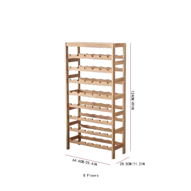 Soporte para botellas de vino de madera simple 8 niveles miniatura 2